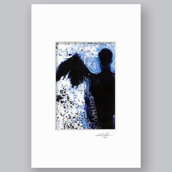 Angel Print in Mat from original painting by Kathy Morton Stanion - Dark Angel - Picture 2 of 4